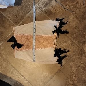 Stretchy pink mesh garter belt small